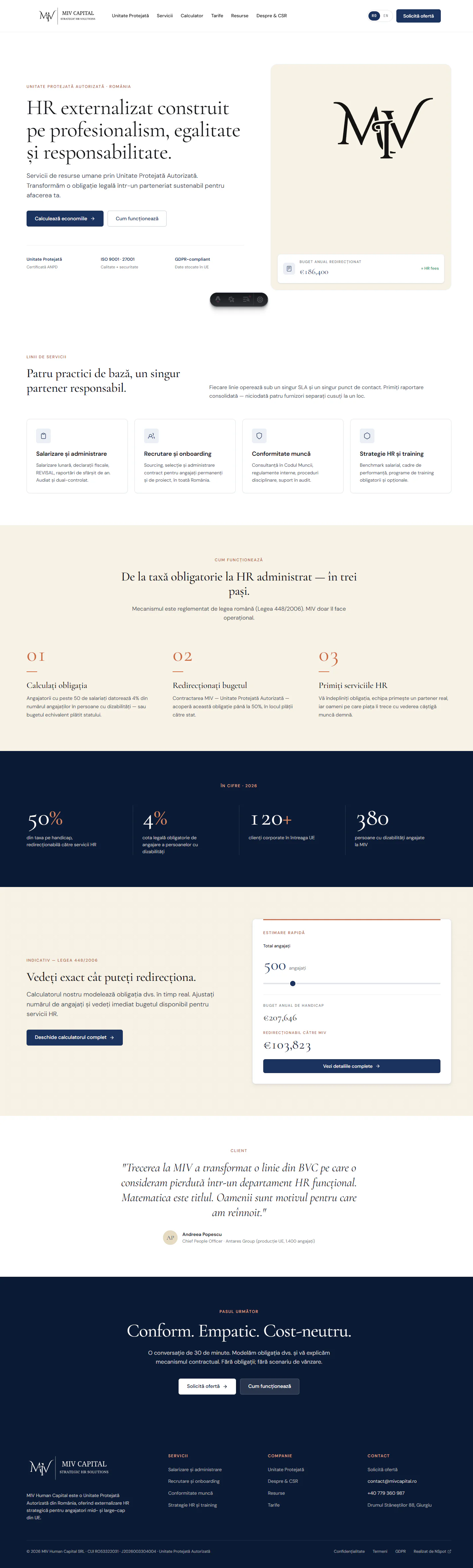 Screenshot MIV Human Capital